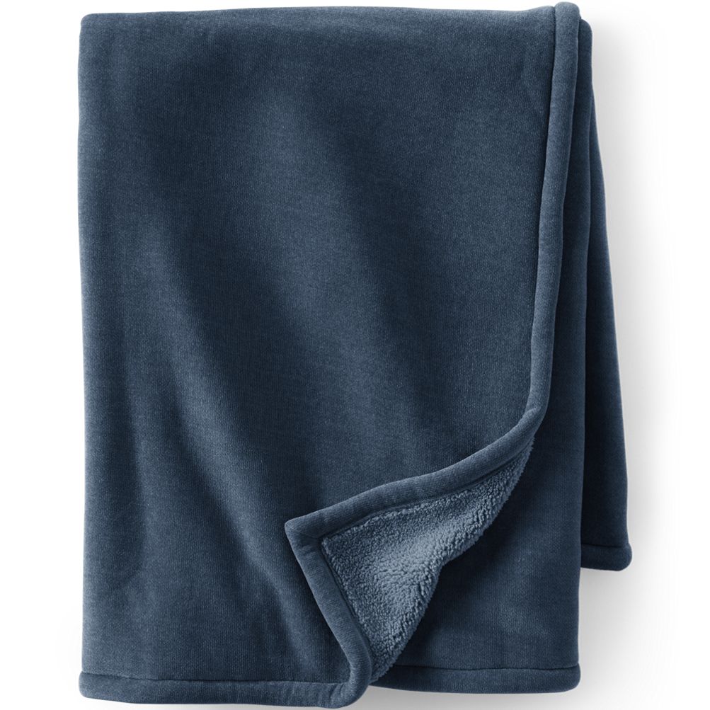 Chenille Sherpa Throw Blanket Lands' End