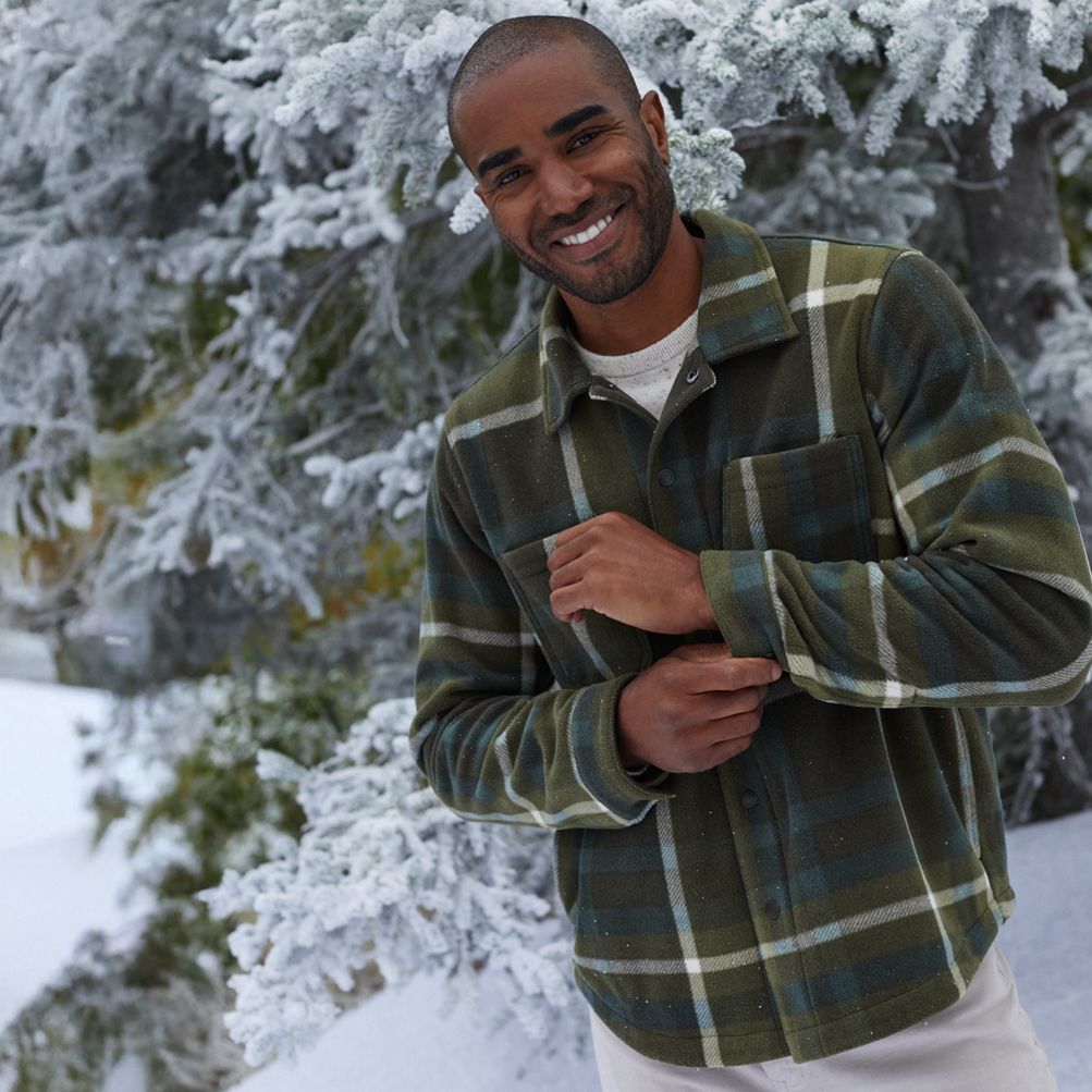 Men's Anyweather Fleece Shirt Jacket | Lands' End