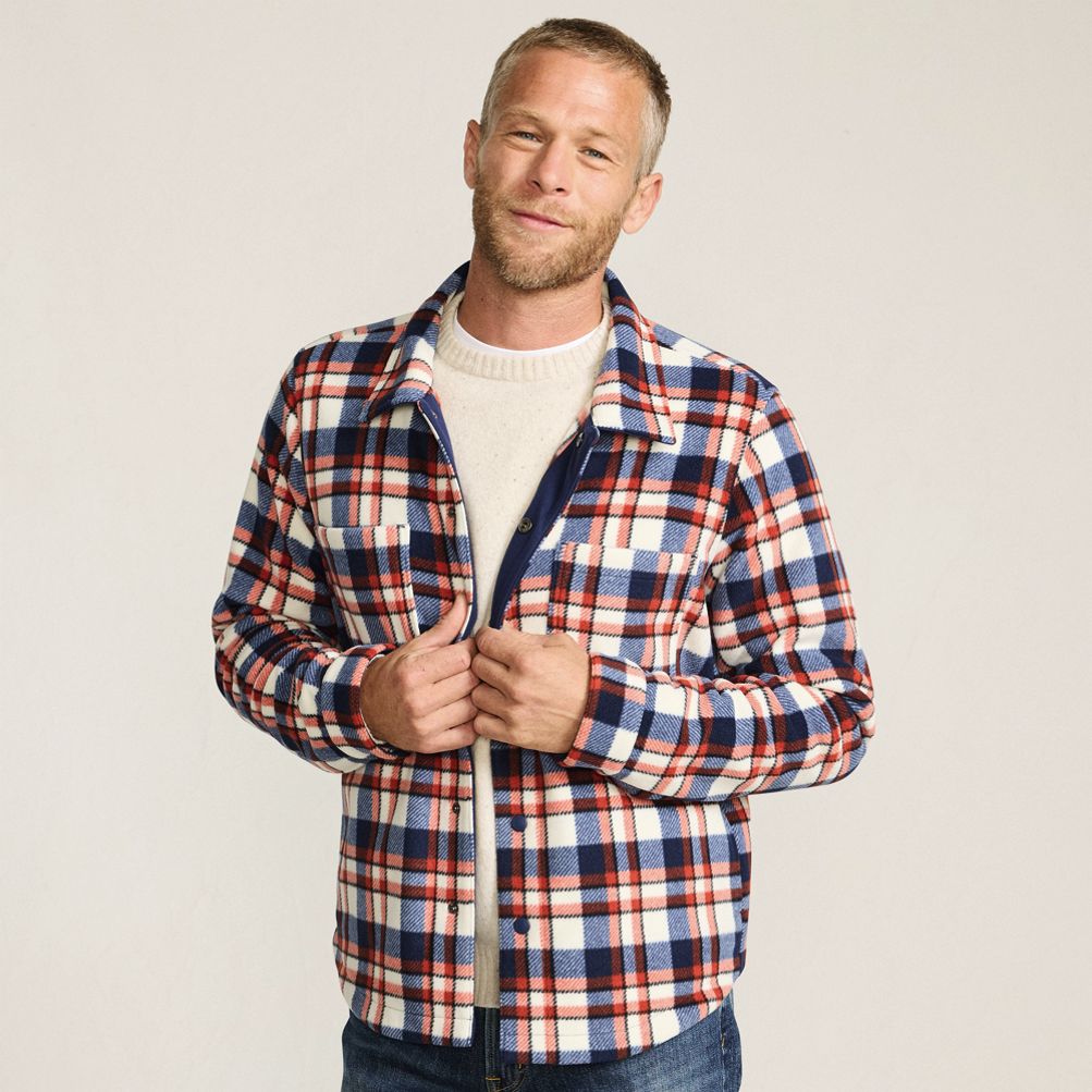 Men's Anyweather Fleece Shirt Jacket | Lands' End