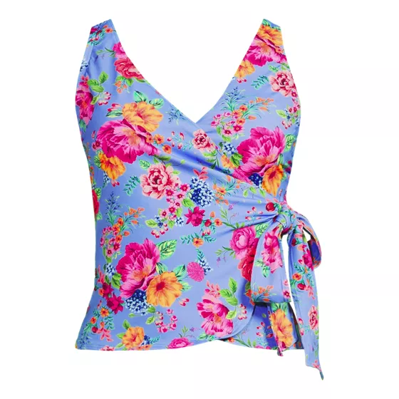 Women's Long Torso Side Tie Tankini Top - primary