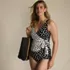 Women's Long Torso Side Tie Tankini Top, alternative image