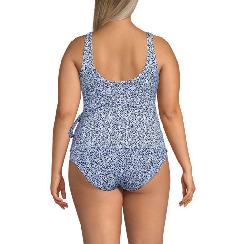  Lands' End Tankini-top Mit Seitlichem Bindeband, Damen, Größe:48 Plus, Weiß, Elasthan/polyester-mischung/nylon-mischung, By Lands' End 
