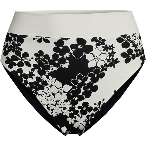  Lands' End Wendbare Bikinihose Mit Extra Hohem Beinausschnitt, High Waist, Damen, Größe:32-34 Regular, Schwarz, Elasthan/polyester, By Lands' End 