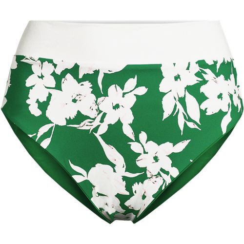  Lands' End Wendbare Bikinihose Mit Extra Hohem Beinausschnitt, High Waist, Damen, Größe:32-34 Regular, Grün, Elasthan/polyester, By Lands' End 
