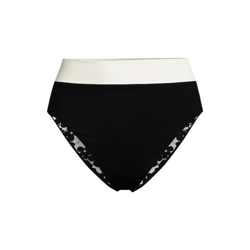 Lands' End Wendbare Bikinihose Mit Extra Hohem Beinausschnitt, High Waist, Damen, Größe:32-34 Regular, Schwarz, Elasthan/polyester, By Lands' End 