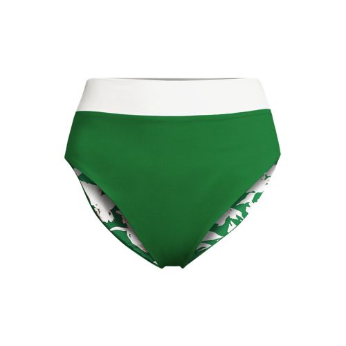  Lands' End Wendbare Bikinihose Mit Extra Hohem Beinausschnitt, High Waist, Damen, Größe:32-34 Regular, Grün, Elasthan/polyester, By Lands' End 
