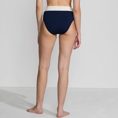  Lands' End Wendbare Bikinihose Mit Extra Hohem Beinausschnitt, High Waist, Damen, Größe:32-34 Regular, Weiß, Elasthan/polyester, By Lands' End 