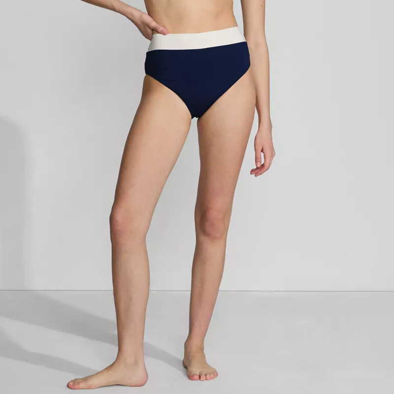Women's Reversible Ultra High Leg High Waisted Bikini Swim Bottoms, Front