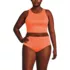 Women's Plus Size High Neck Racerback Midkini Top, Front