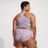 Women's Plus Size High Neck Racerback Midkini Top, Back