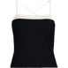 Women's Chlorine Resistant Reversible Scoop Neck Tie Back Tankini Swimsuit Top, Front