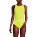 Women's Chlorine Resistant High Neck Racerback Midkini Swimsuit Top, Front