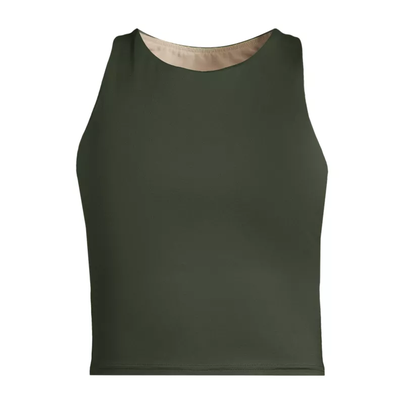 Women's Plus Size High Neck Racerback Midkini Top, Front