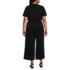 Women's Plus Size Cupro Tie Waist Jumpsuit, Back