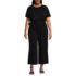 Women's Plus Size Cupro Tie Waist Jumpsuit, Front