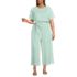 Women's Plus Size Cupro Tie Waist Jumpsuit, Front