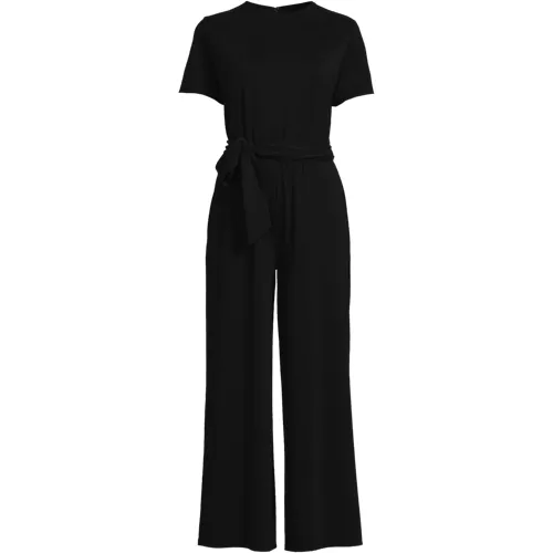 Women's Cupro Tie Waist Jumpsuit, Front