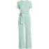 Women's Plus Size Cupro Tie Waist Jumpsuit, Front
