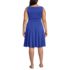 Women's Plus Size Cupro Fit and Flare Sleeveless Dress, Back