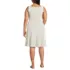 Women's Plus Size Cupro Fit and Flare Sleeveless Dress, Back