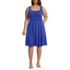 Women's Plus Size Cupro Fit and Flare Sleeveless Dress, Front