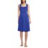 Women's Petite Cupro Fit and Flare Sleeveless Dress, Front