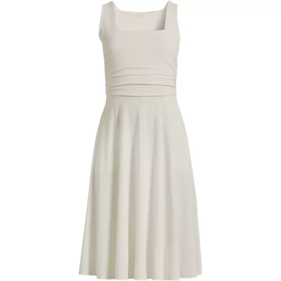 Women's Plus Size Cupro Fit and Flare Sleeveless Dress - primary