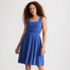 Women's Cupro Fit and Flare Sleeveless Dress, Front