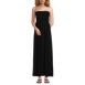 Women's Cupro Bandeau Maxi Dress with Removable Straps, Front