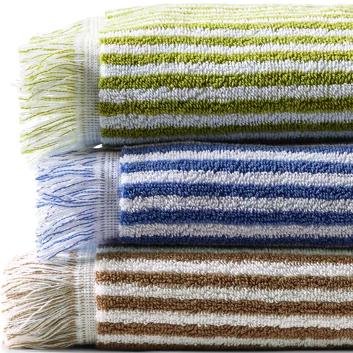 Cotton Yarn-dyed Stripe 6-Piece Bath Towel Set, alternative image