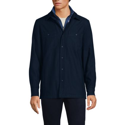 Men's Lined Waffle Shirt Jacket - image 4