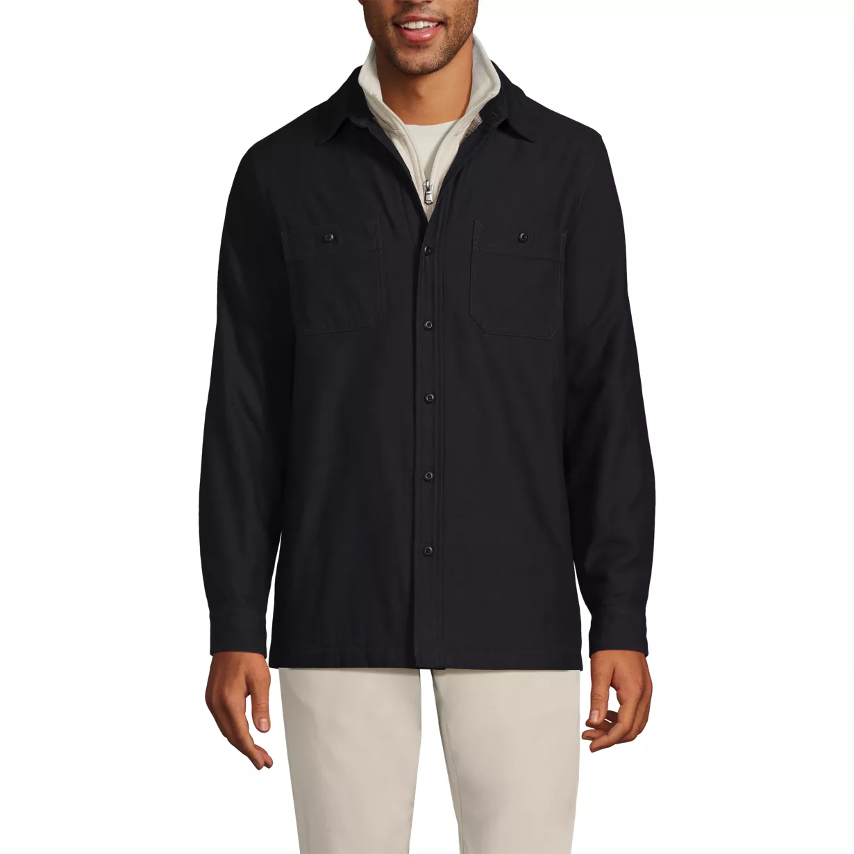Men's Lined Waffle Shirt Jacket