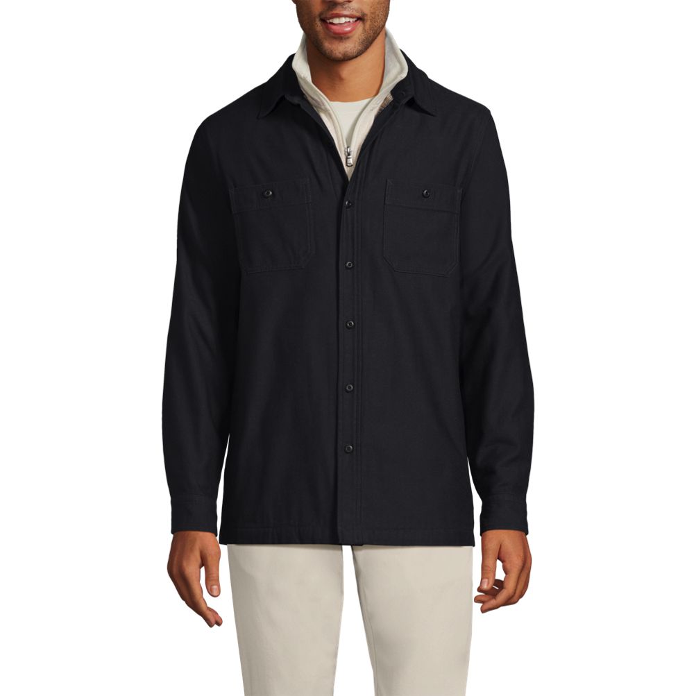 Men's Lined Waffle Shirt Jacket | Lands' End