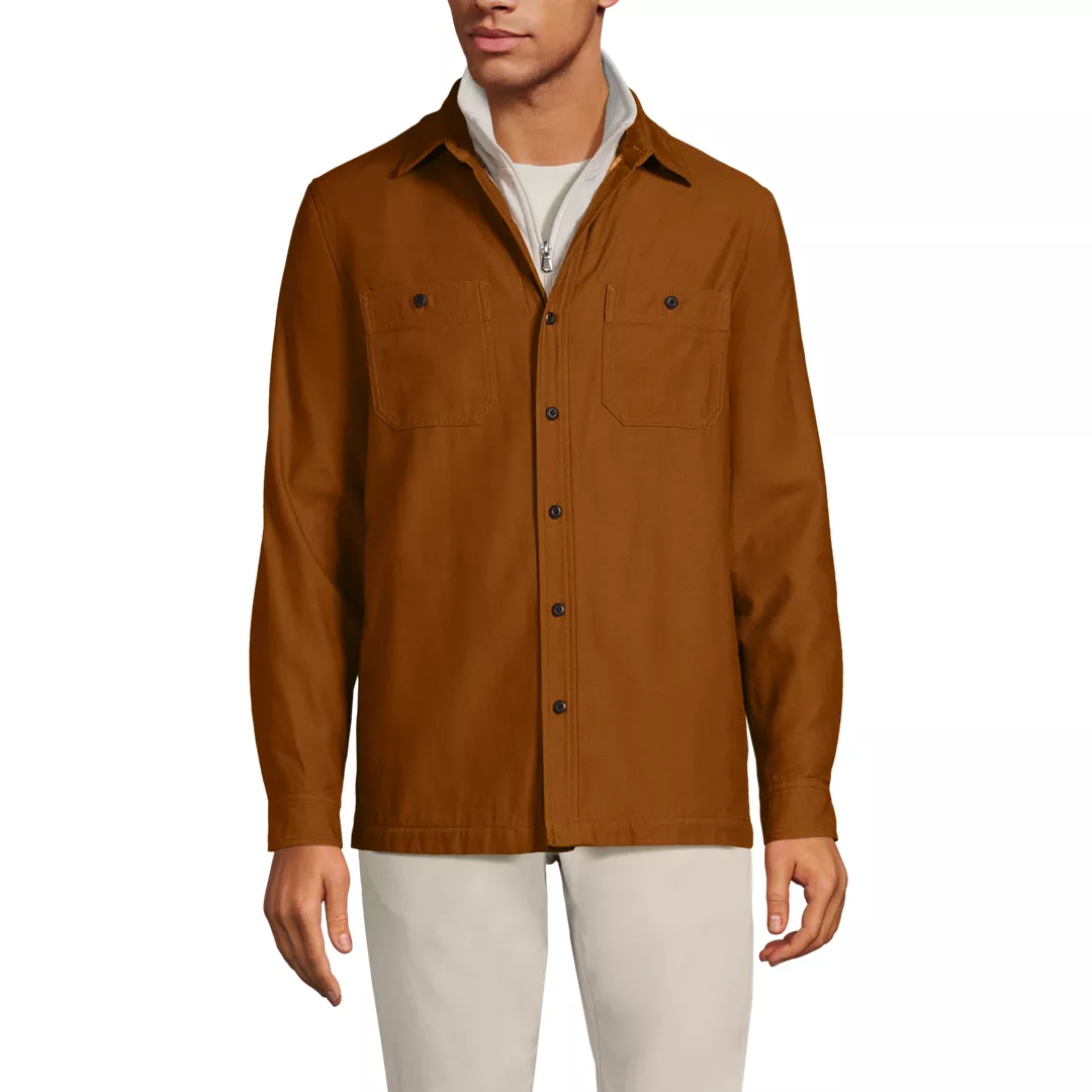 Men's Lined Waffle Shirt Jacket