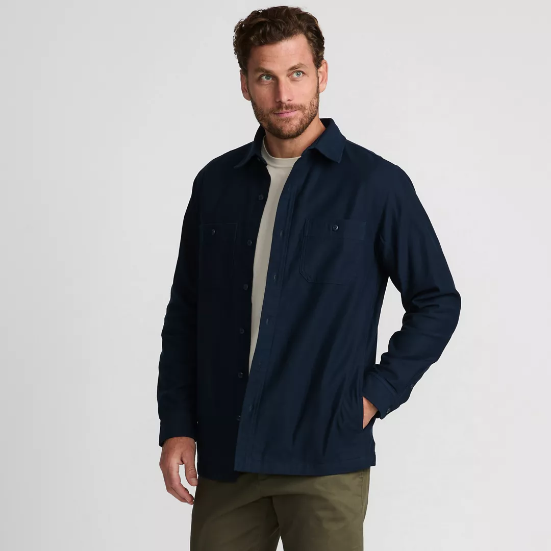 Men's Lined Waffle Shirt Jacket