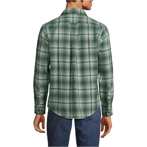 Men's Long Sleeve Woven Waffle Work Shirt, Back