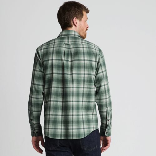 Men's Long Sleeve Woven Waffle Work Shirt, Back