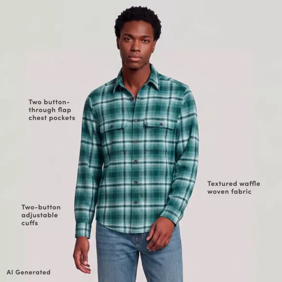 Men's Long Sleeve Woven Waffle Work Shirt - primary