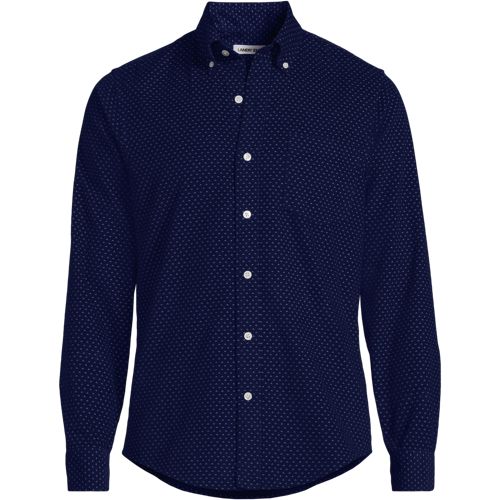 Pinwale Corduroy Shirt, Men, size: XXL, regular, Blue, Cotton, by Lands' End
