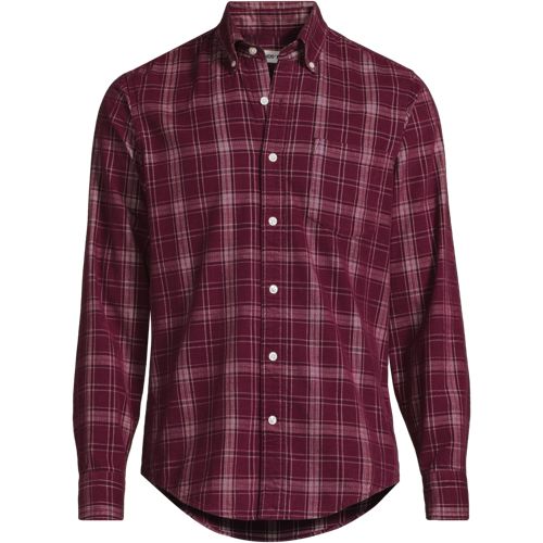 Pinwale Corduroy Shirt, Men, size: M, regular, Red, Cotton, by Lands' End