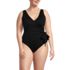 Women's Plus Size Side Tie Wrap One Piece Swimsuit, Front