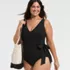 Women's Plus Size Side Tie Wrap One Piece Swimsuit, alternative image
