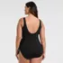 Women's Plus Size Side Tie Wrap One Piece Swimsuit, Back