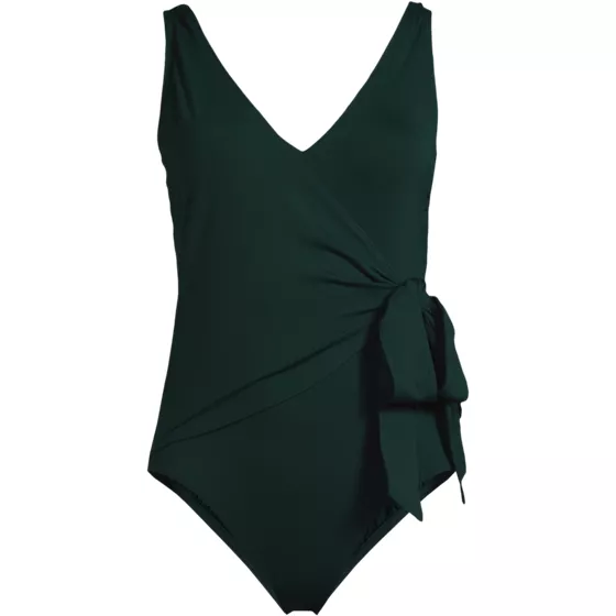 Women's Side Tie Wrap One Piece Swimsuit - primary