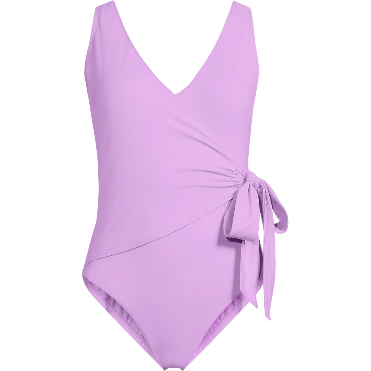 Women's Chlorine Resistant Side Tie Wrap High Leg One Piece Swimsuit