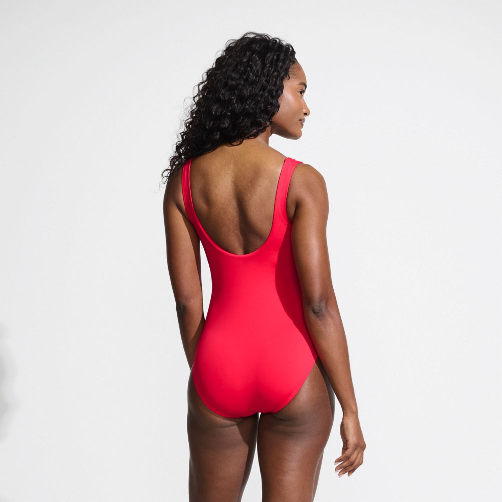 Women's Side Tie Wrap One Piece Swimsuit | Lands' End