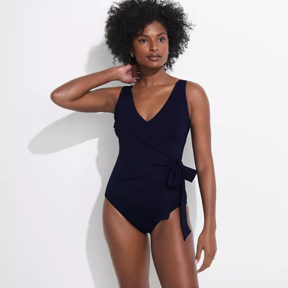 Women's Side Tie Wrap One Piece Swimsuit - primary