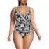 Women's Plus Size Side Tie Wrap One Piece Swimsuit, Front