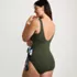 Women's Plus Size Side Tie Wrap One Piece Swimsuit, Back