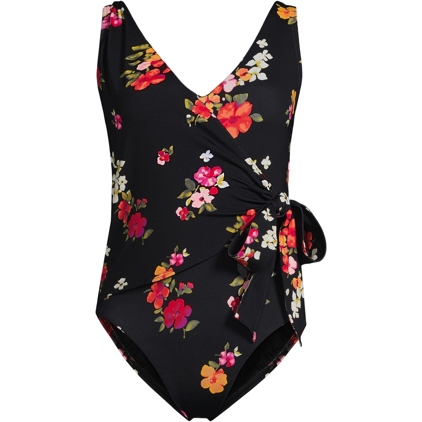 Women's Side Tie Wrap One Piece Swimsuit